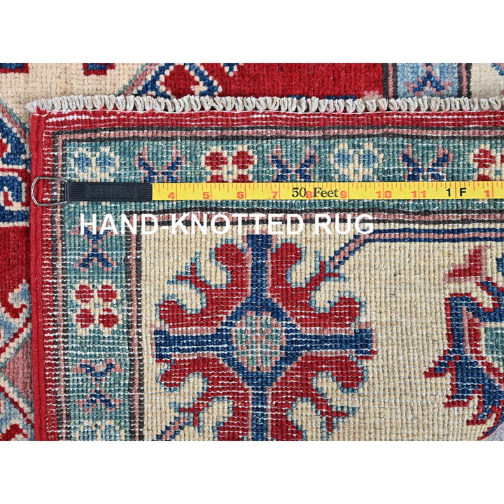 5'1" x 6'9" New Hand Knotted Red Wool Rectangle Oriental Rug - MOA102331