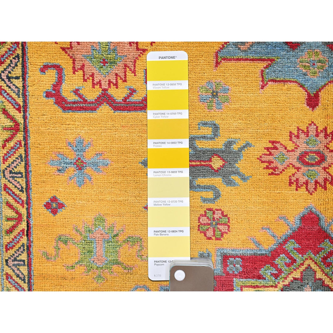 5'2" x 6'7" New Hand Knotted Yellow Wool Rectangle Oriental Rug - MOA102336