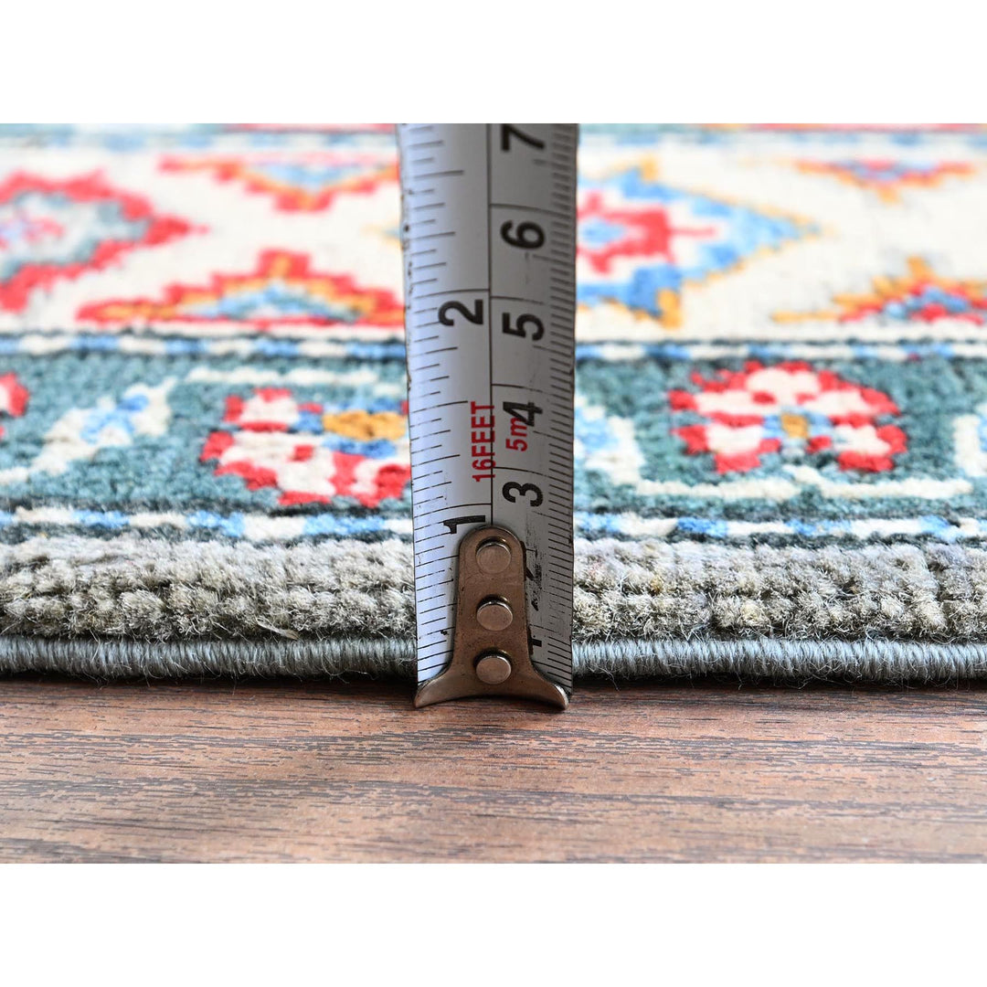 5'1" x 6'11" New Hand Knotted Grey Wool Rectangle Oriental Rug - MOA102337