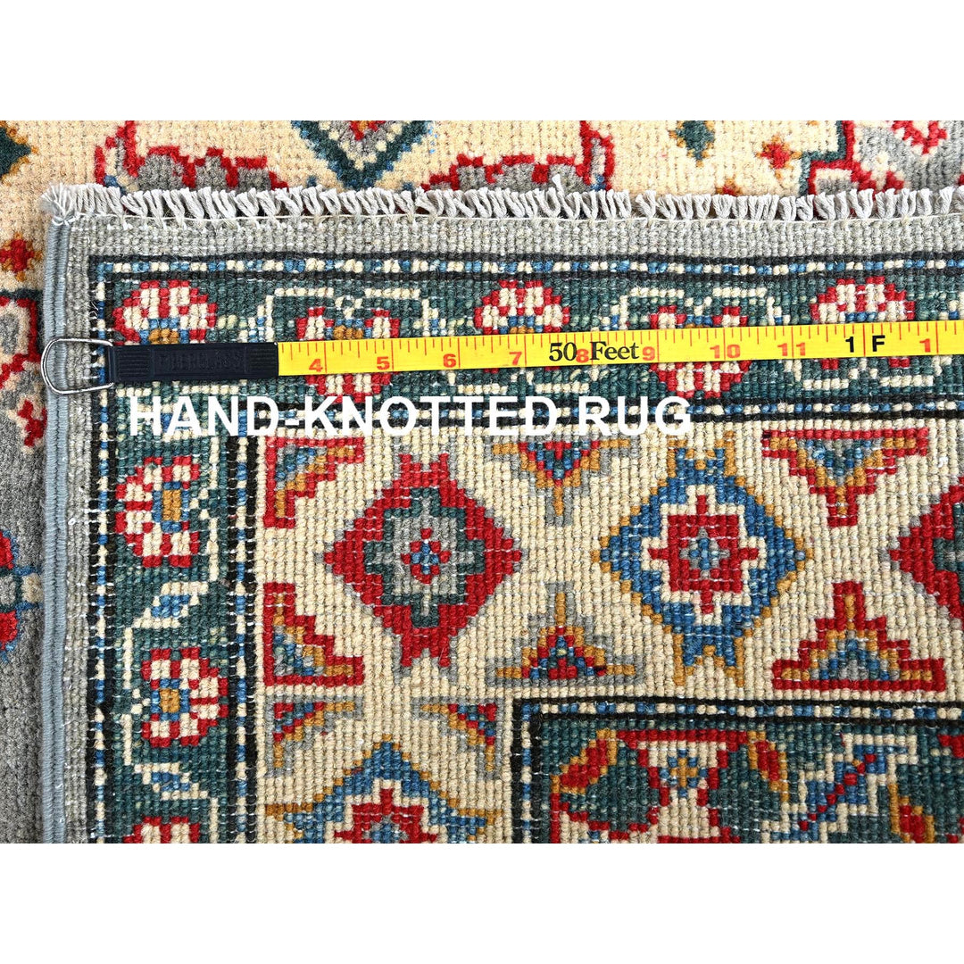 5'1" x 6'11" New Hand Knotted Grey Wool Rectangle Oriental Rug - MOA102337