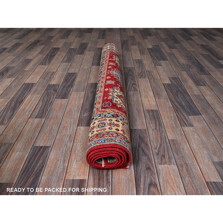 4'11" x 6'4" New Hand Knotted Red Wool Rectangle Oriental Rug - MOA102338