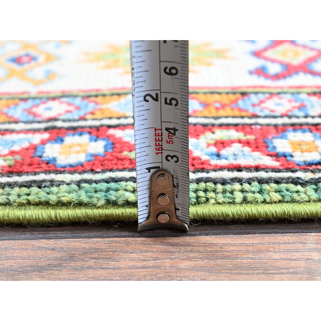 3'4" x 5'0" New Hand Knotted Green Wool Rectangle Oriental Rug - MOA102339