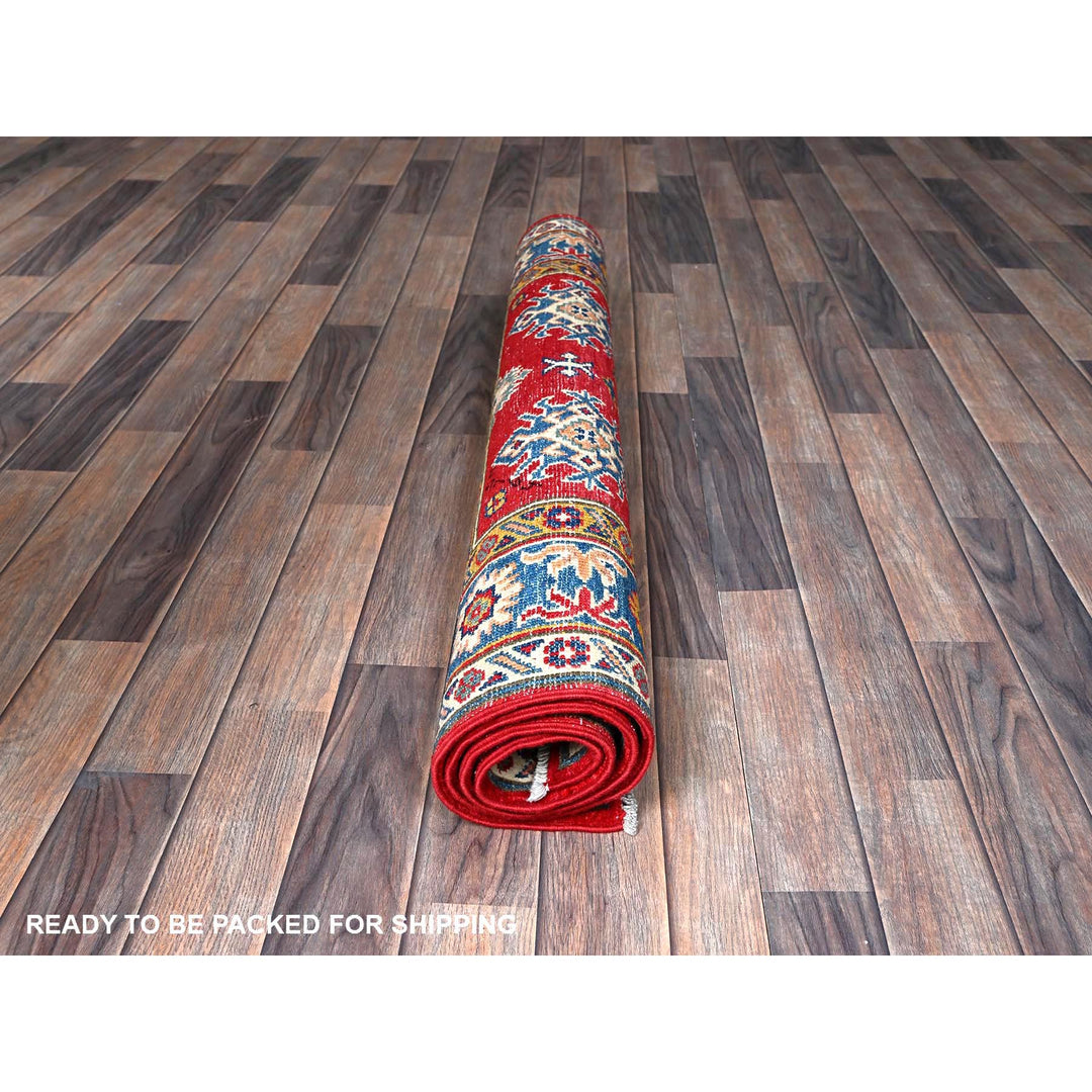 3'8" x 4'10" New Hand Knotted Red Wool Rectangle Oriental Rug - MOA102341