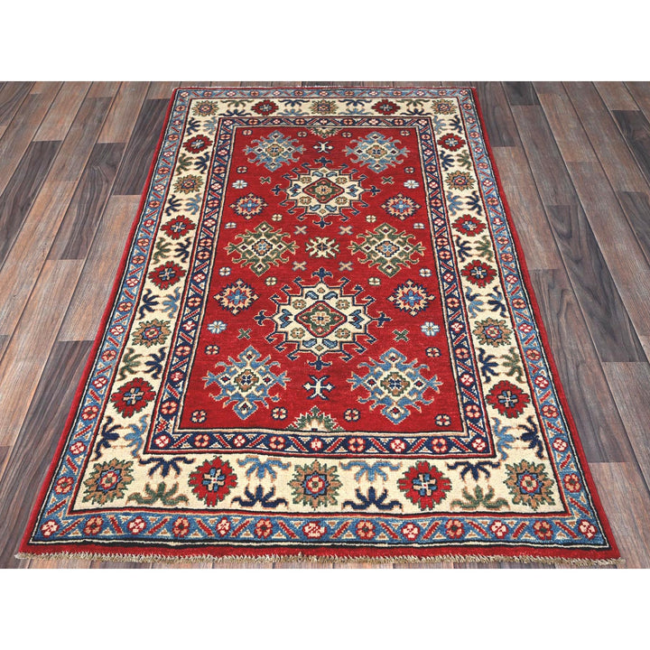 3'1" x 4'10" New Hand Knotted Red Wool Rectangle Oriental Rug - MOA102342