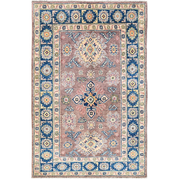 3'3" x 4'11" New Hand Knotted Purple Wool Rectangle Oriental Rug - MOA102343