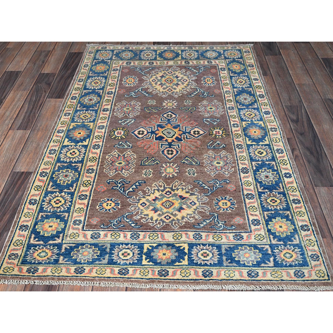 3'3" x 4'11" New Hand Knotted Purple Wool Rectangle Oriental Rug - MOA102343