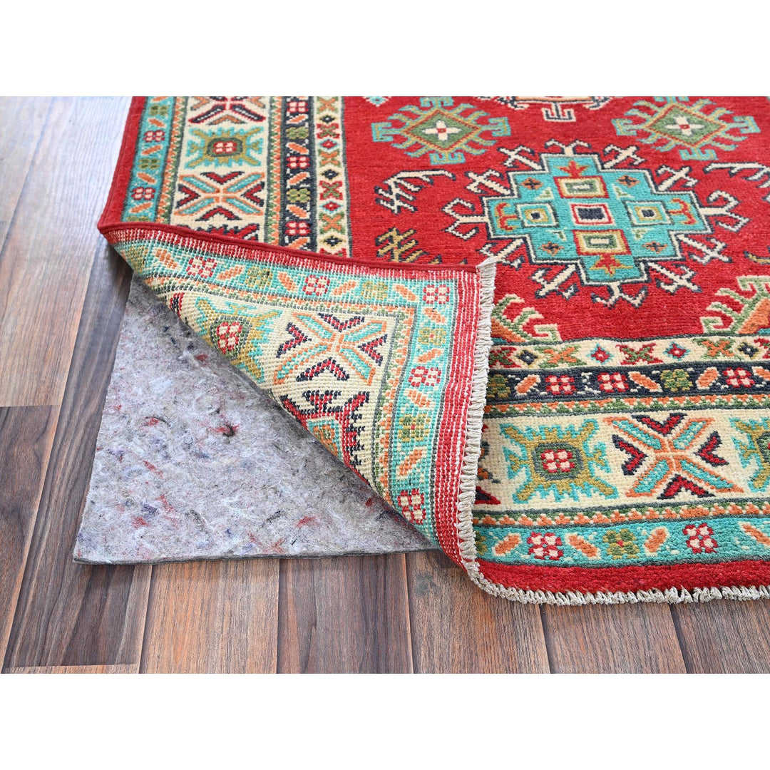 3'4" x 4'11" New Hand Knotted Red Wool Rectangle Oriental Rug - MOA102345