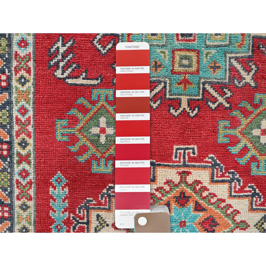 3'4" x 4'11" New Hand Knotted Red Wool Rectangle Oriental Rug - MOA102345