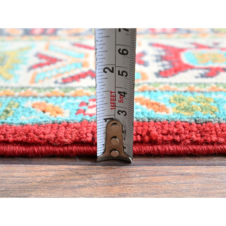 3'4" x 4'11" New Hand Knotted Red Wool Rectangle Oriental Rug - MOA102345