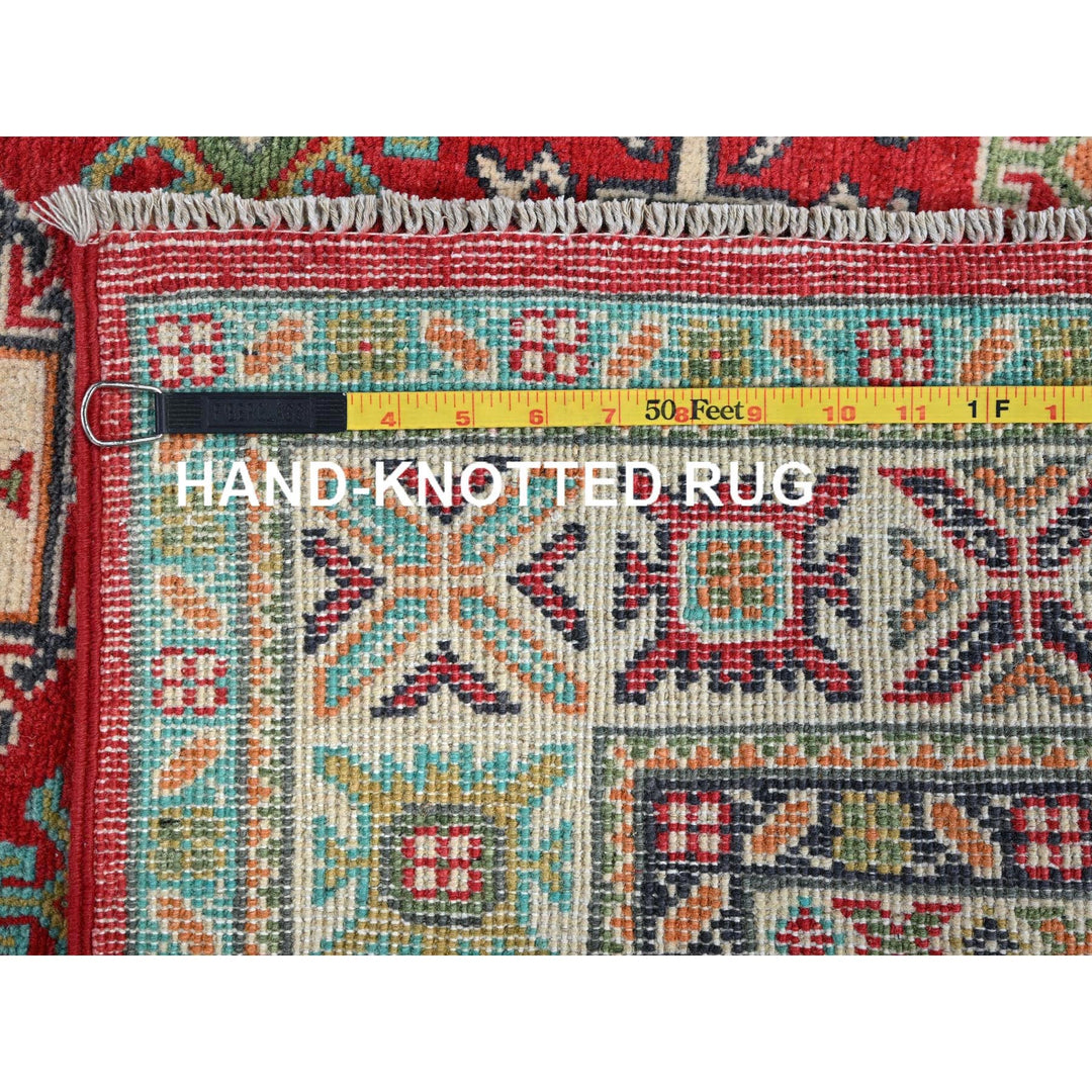 3'4" x 4'11" New Hand Knotted Red Wool Rectangle Oriental Rug - MOA102345