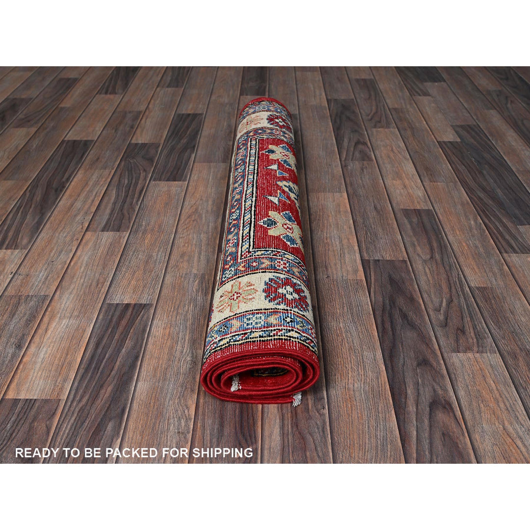 3'3" x 4'10" New Hand Knotted Red Wool Rectangle Oriental Rug - MOA102349