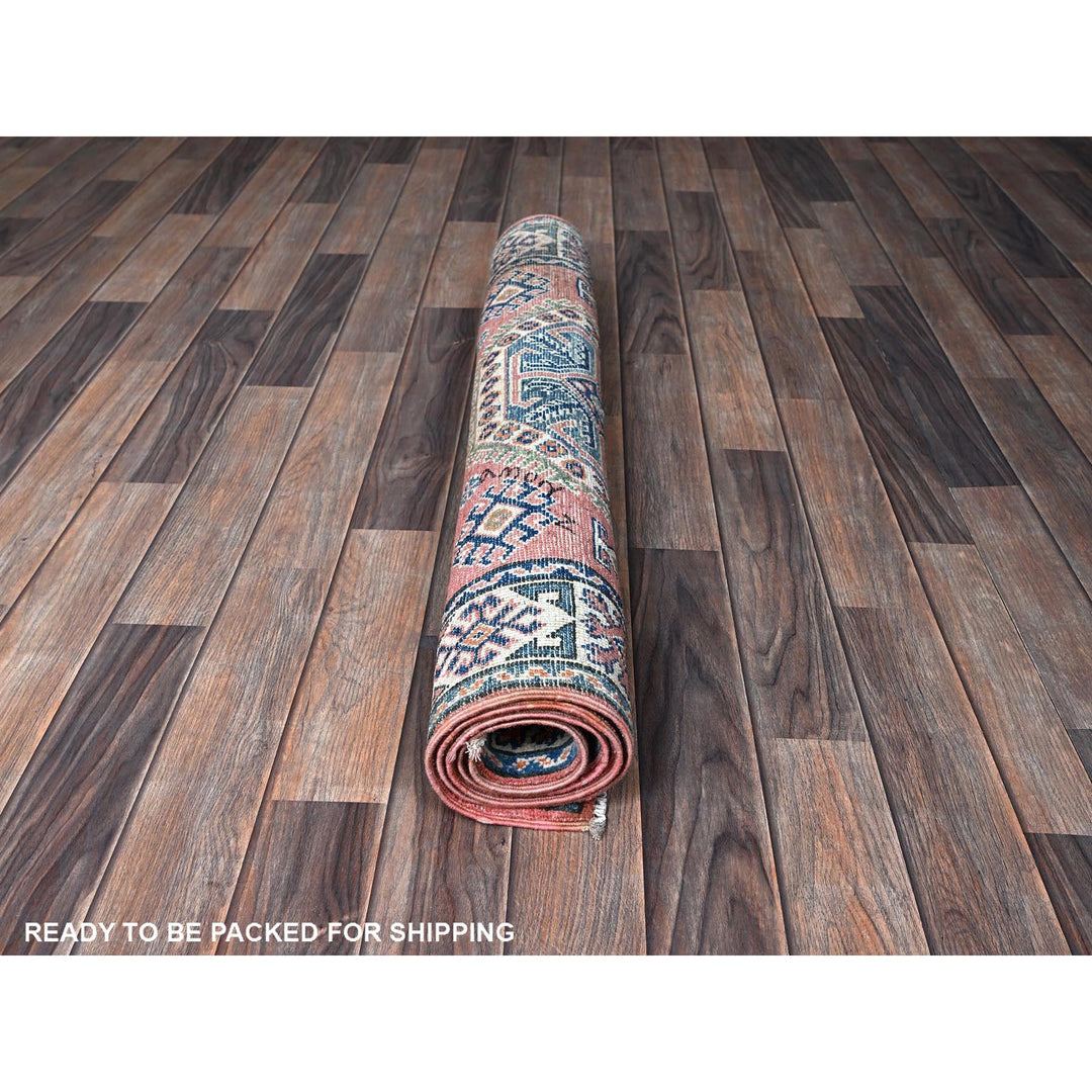 3'4" x 4'11" New Hand Knotted Pink Wool Rectangle Oriental Rug - MOA102350