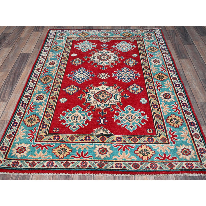 3'8" x 4'11" New Hand Knotted Red Wool Rectangle Oriental Rug - MOA102352
