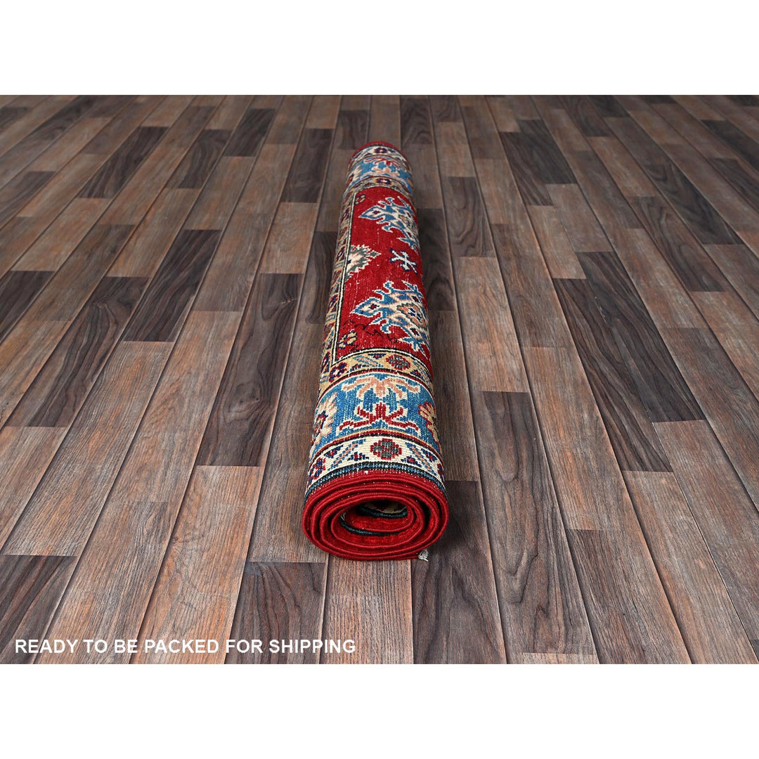 3'8" x 4'11" New Hand Knotted Red Wool Rectangle Oriental Rug - MOA102352