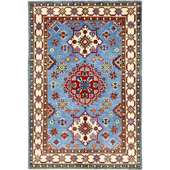 3'3" x 4'10" New Hand Knotted Blue Wool Rectangle Oriental Rug - MOA102353