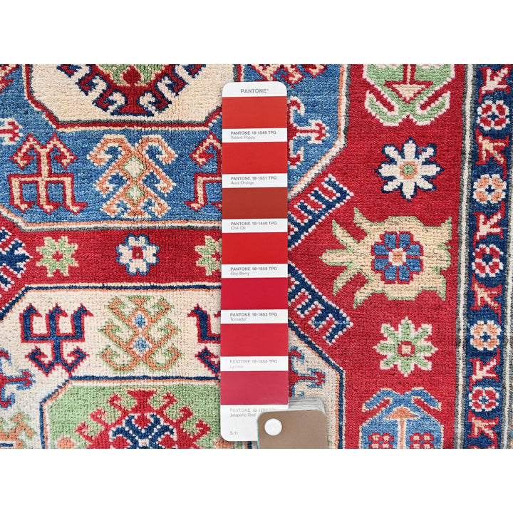 4'0" x 5'8" New Hand Knotted Red Wool Rectangle Oriental Rug - MOA102354