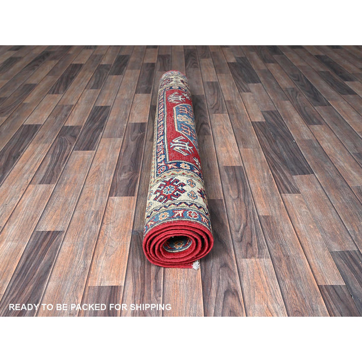 4'0" x 5'8" New Hand Knotted Red Wool Rectangle Oriental Rug - MOA102354