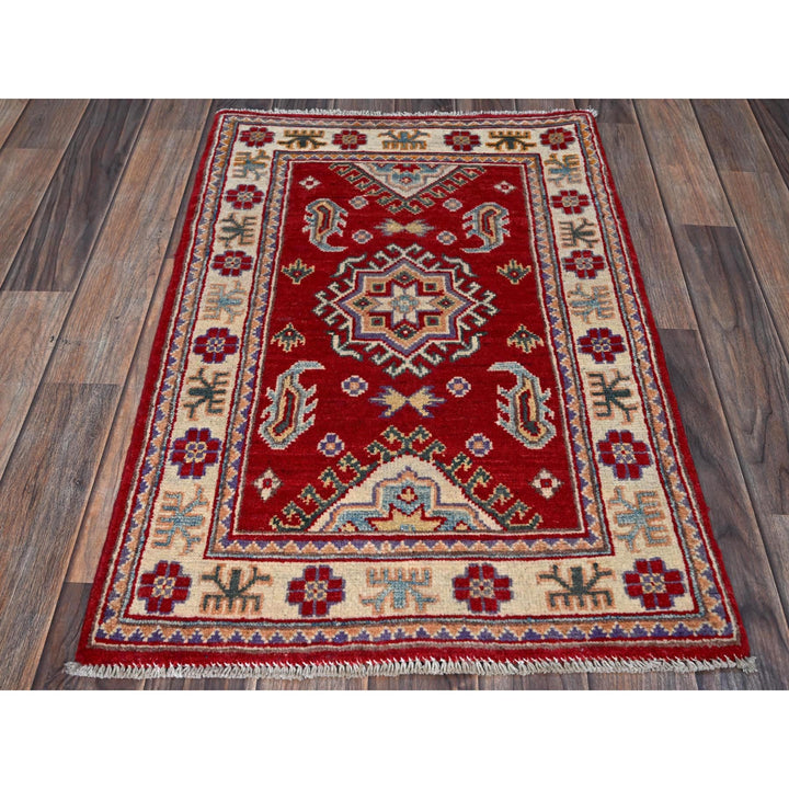 2'0" x 3'0" New Hand Knotted Red Wool Rectangle Oriental Rug - MOA102383