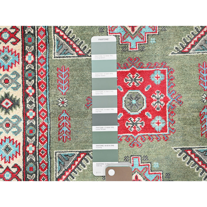 3'4" x 4'9" New Hand Knotted Green Wool Rectangle Oriental Rug - MOA102412
