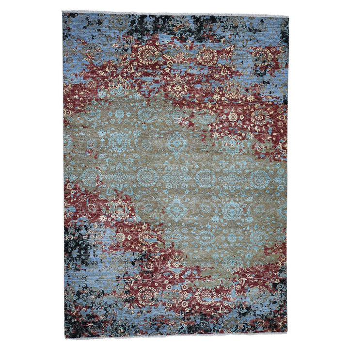 9'0" x 12'10" New Hand Knotted Red Wool Rectangle Oriental Rug - MOA10241302