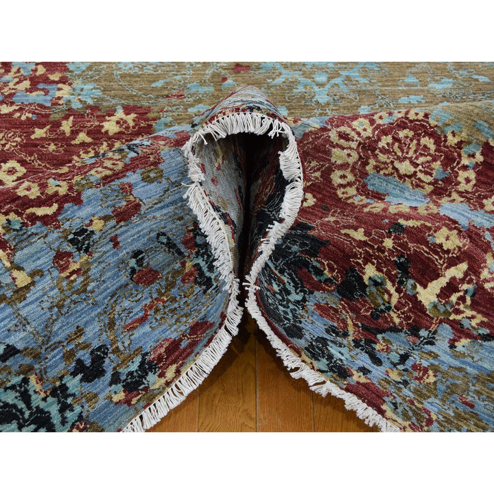9'0" x 12'10" New Hand Knotted Red Wool Rectangle Oriental Rug - MOA10241302