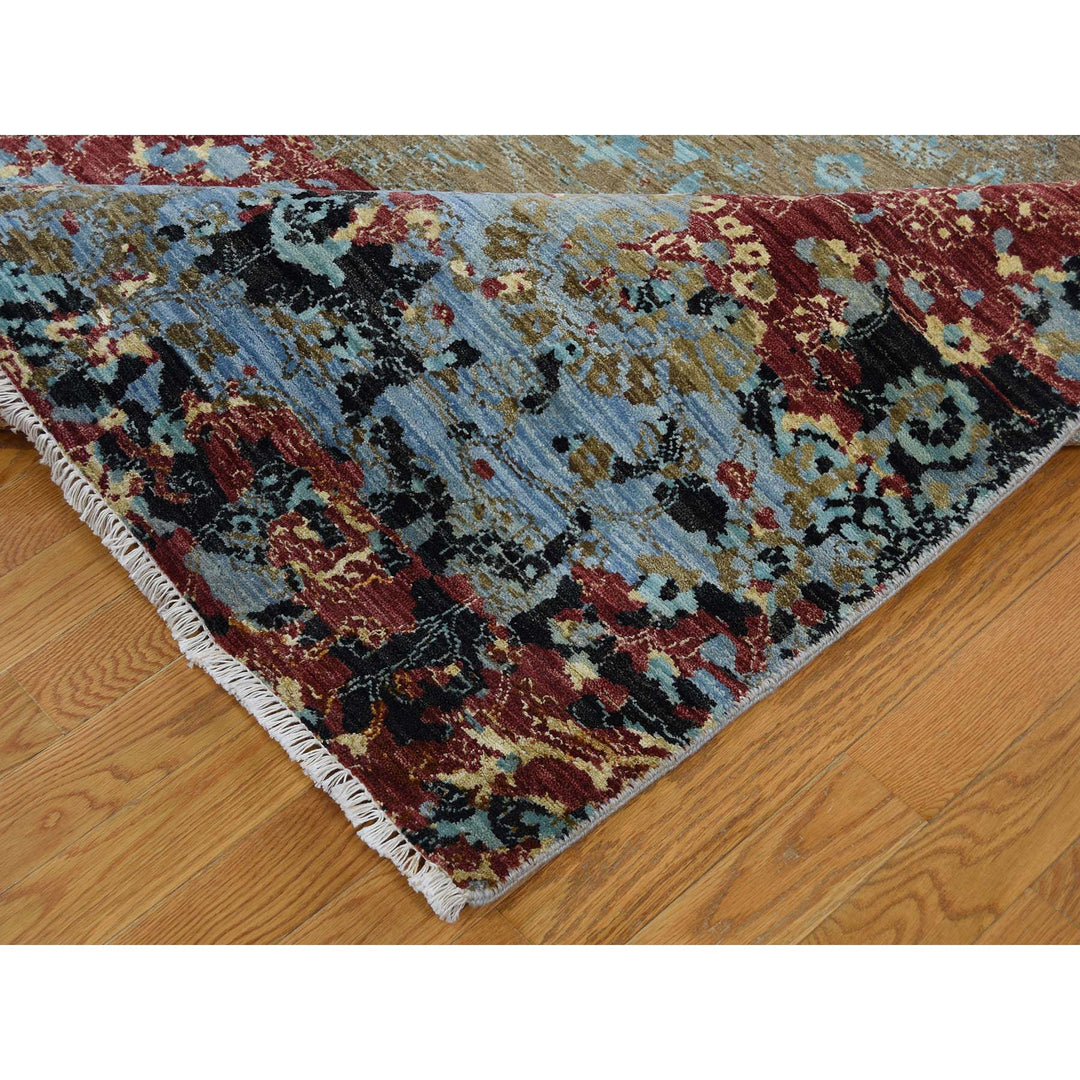 9'0" x 12'10" New Hand Knotted Red Wool Rectangle Oriental Rug - MOA10241302