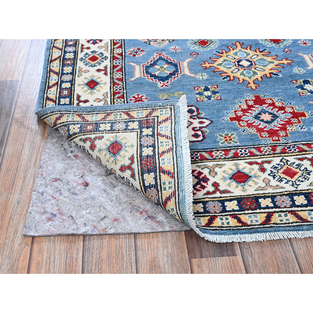 3'11" x 12'11" New Hand Knotted Blue Wool Runner Oriental Rug - MOA102420