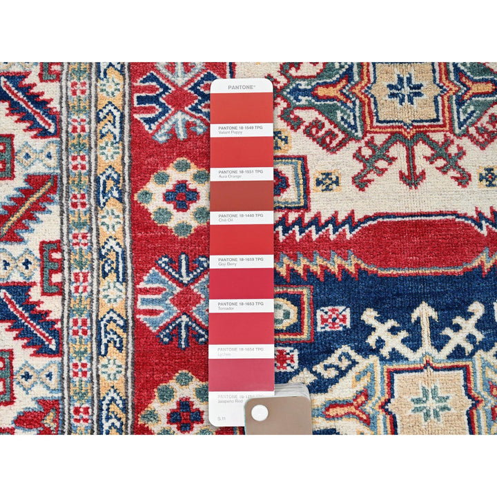 3'9" x 5'3" New Hand Knotted Red Wool Rectangle Oriental Rug - MOA102425
