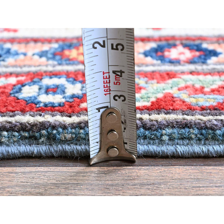 3'4" x 19'6" New Hand Knotted Blue Wool Runner Oriental Rug - MOA102471