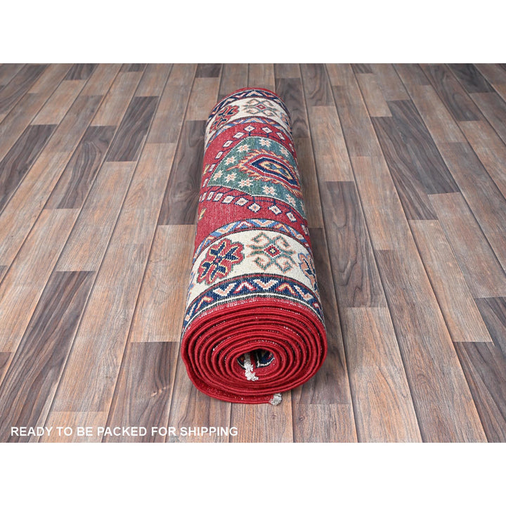 2'9" x 12'10" New Hand Knotted Red Wool Runner Oriental Rug - MOA102474
