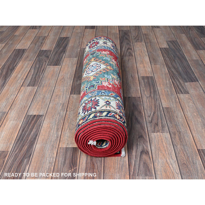 2'7" x 12'7" New Hand Knotted Red Wool Runner Oriental Rug - MOA102479