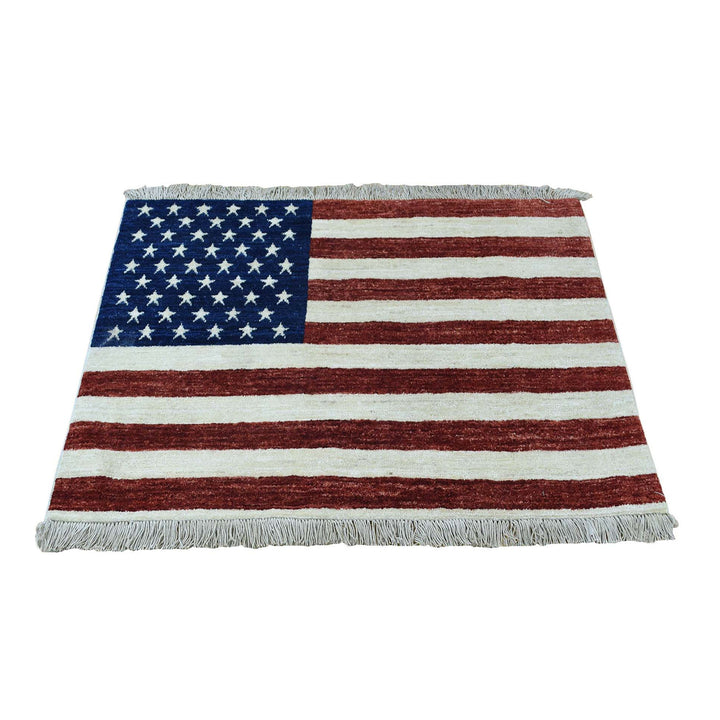 2'5" x 4'0" New Hand Knotted Red Wool Rectangle Oriental Rug - MOA10249062