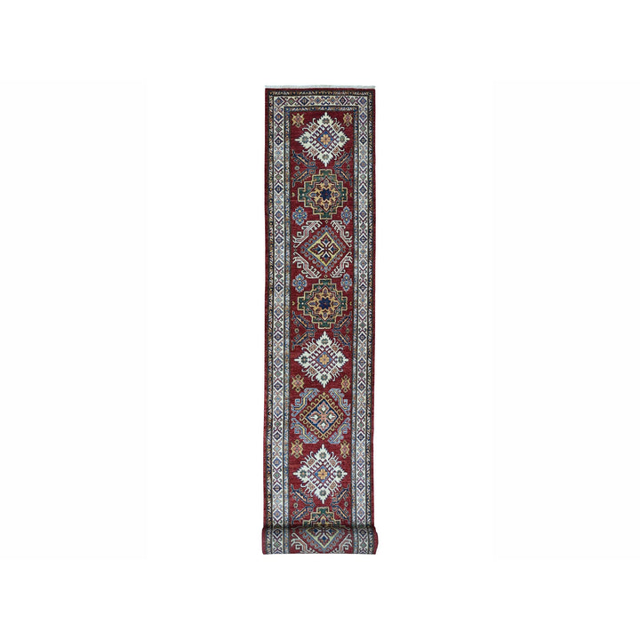 2'10" x 20'1" New Hand Knotted Red Wool Runner Oriental Rug - MOA10250065