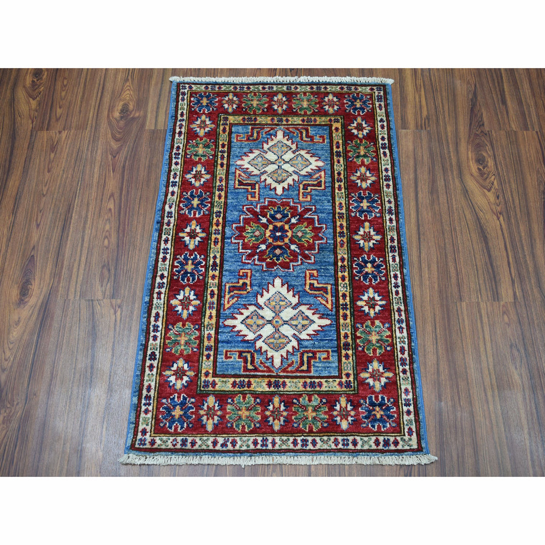 2'0" x 3'0" New Hand Knotted Blue Wool Rectangle Oriental Rug - MOA10250079