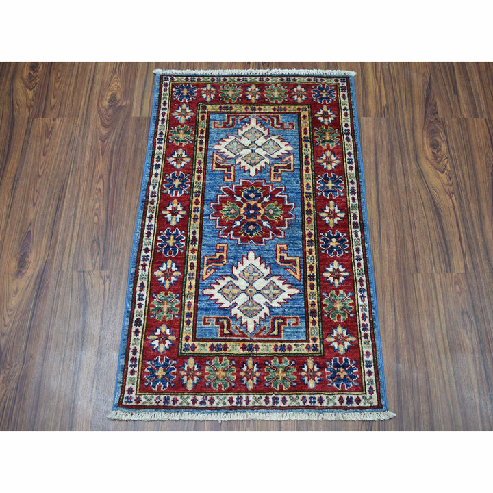 2'0" x 3'0" New Hand Knotted Blue Wool Rectangle Oriental Rug - MOA10250079