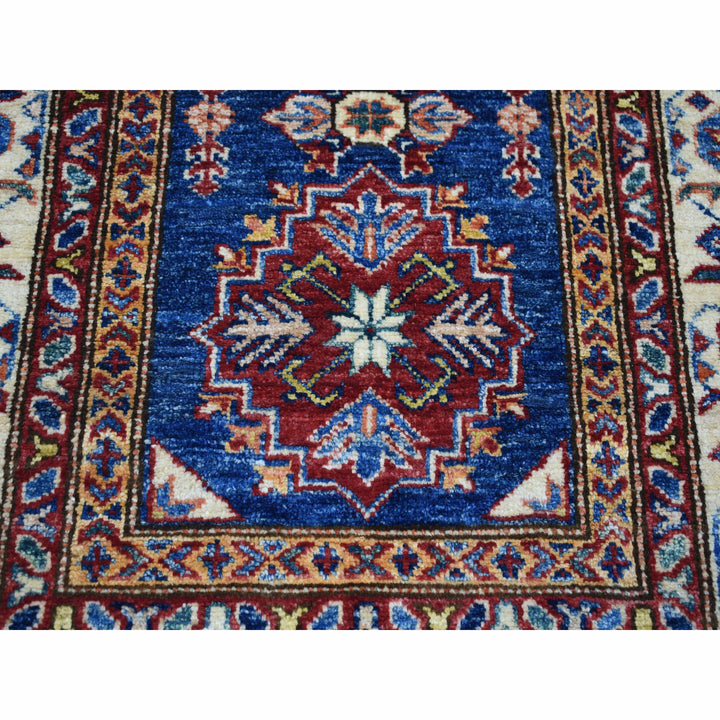 2'10" x 4'2" New Hand Knotted Blue Wool Rectangle Oriental Rug - MOA10250105