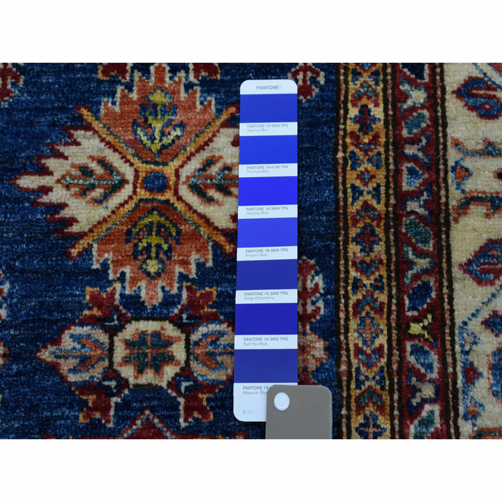 2'10" x 4'2" New Hand Knotted Blue Wool Rectangle Oriental Rug - MOA10250105