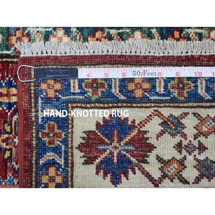 3'5" x 19'3" New Hand Knotted Red Wool Runner Oriental Rug - MOA10250419
