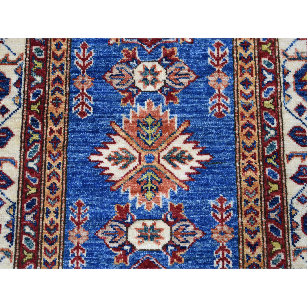 2'9" x 4'2" New Hand Knotted Blue Wool Rectangle Oriental Rug - MOA10250891