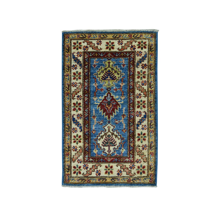 2'0" x 3'6" New Hand Knotted Blue Wool Rectangle Oriental Rug - MOA10250915