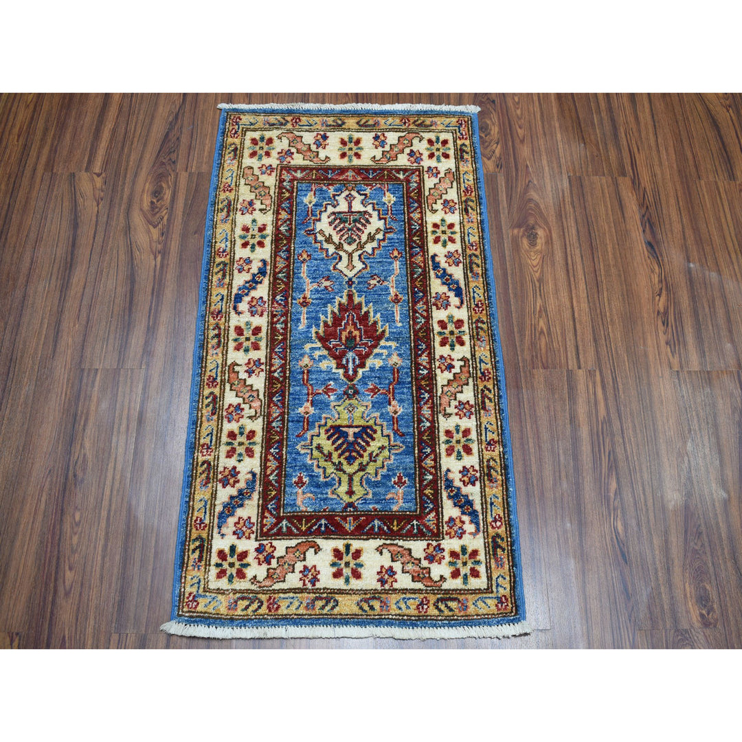 2'0" x 3'6" New Hand Knotted Blue Wool Rectangle Oriental Rug - MOA10250915