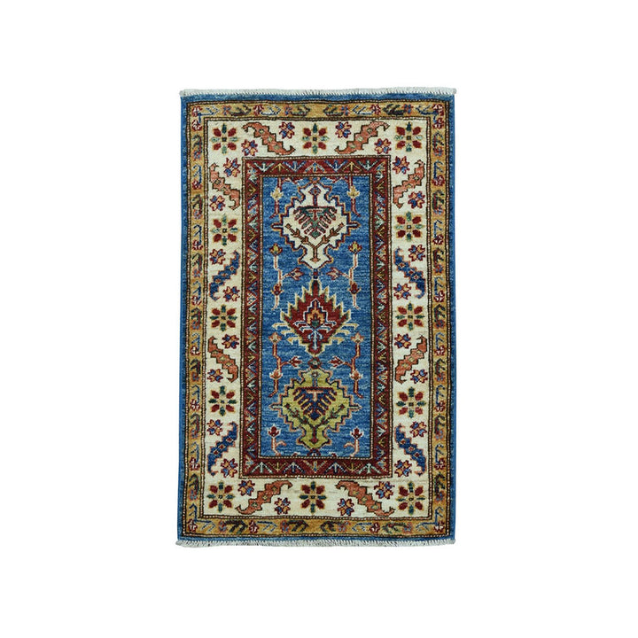2'0" x 3'1" New Hand Knotted Blue Wool Rectangle Oriental Rug - MOA10251027