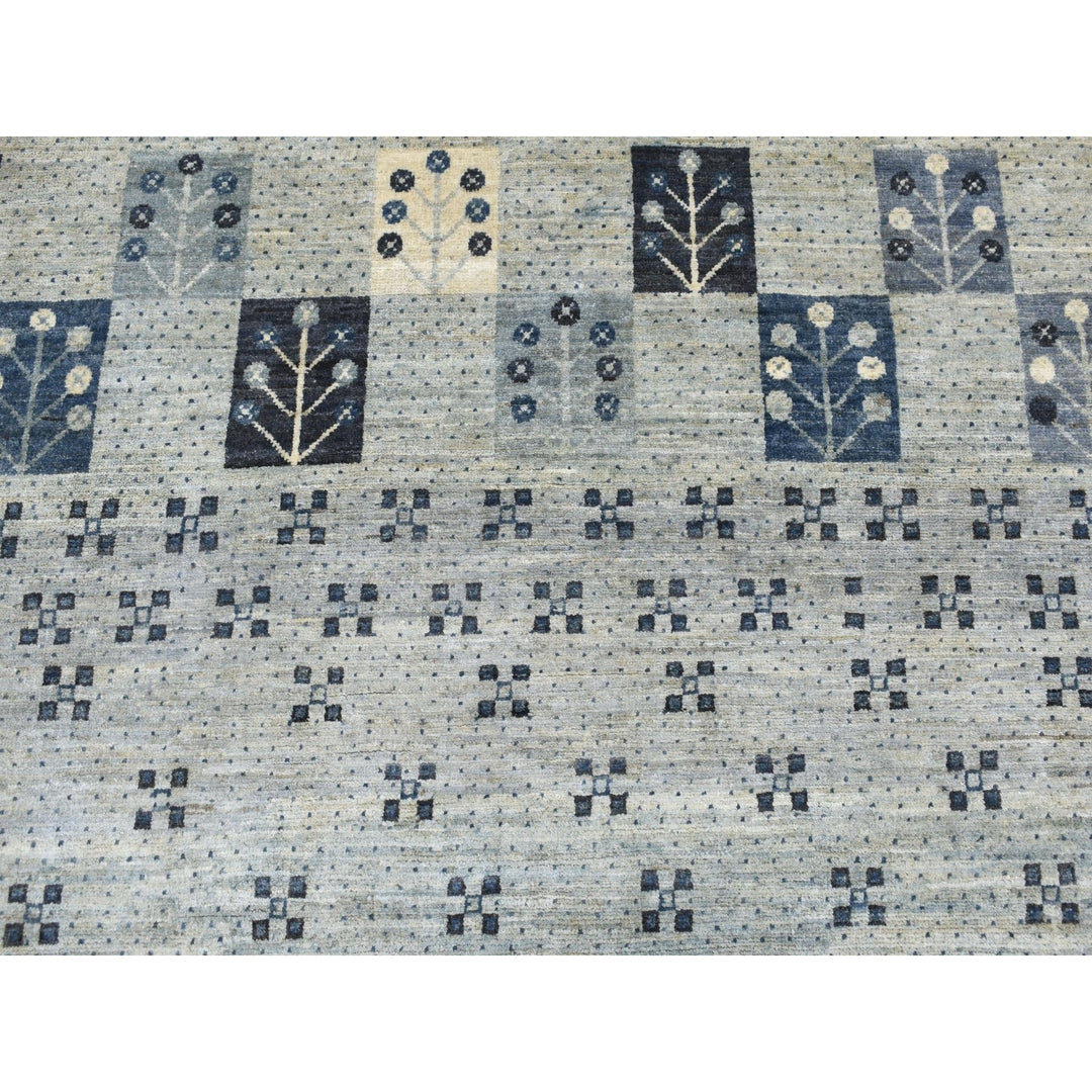 5'10" x 8'6" New Hand Knotted Blue Wool Rectangle Oriental Rug - MOA10251656