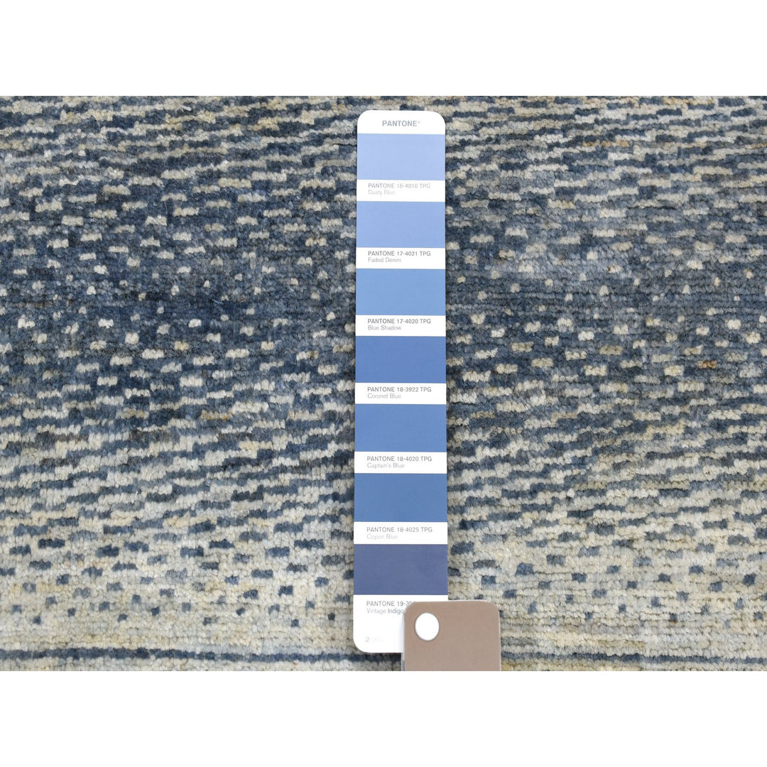 5'10" x 8'6" New Hand Knotted Blue Wool Rectangle Oriental Rug - MOA10251656