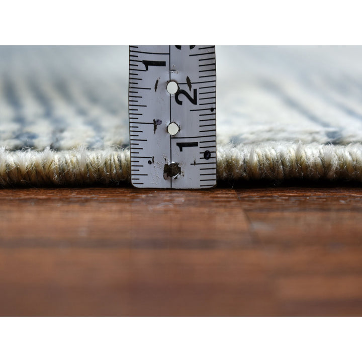 5'10" x 8'6" New Hand Knotted Blue Wool Rectangle Oriental Rug - MOA10251656