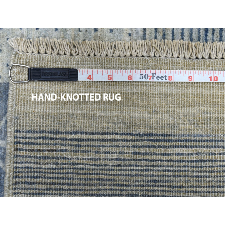 5'10" x 8'6" New Hand Knotted Blue Wool Rectangle Oriental Rug - MOA10251656