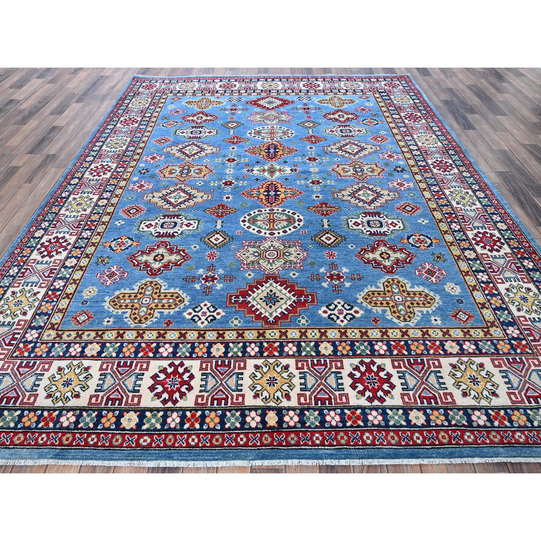 7'11" x 9'11" New Hand Knotted Blue Wool Rectangle Oriental Rug - MOA102516