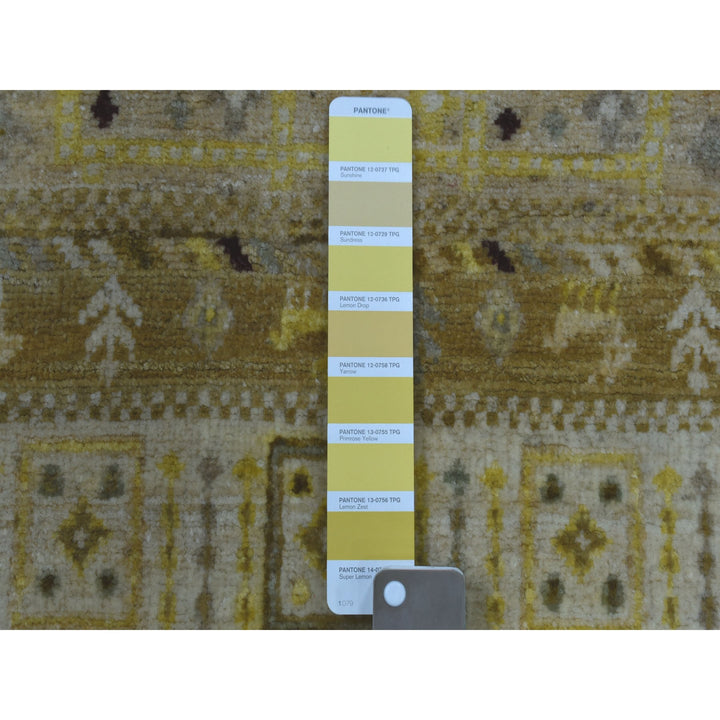 2'8" x 3'9" New Hand Knotted Yellow Wool Rectangle Oriental Rug - MOA10251823