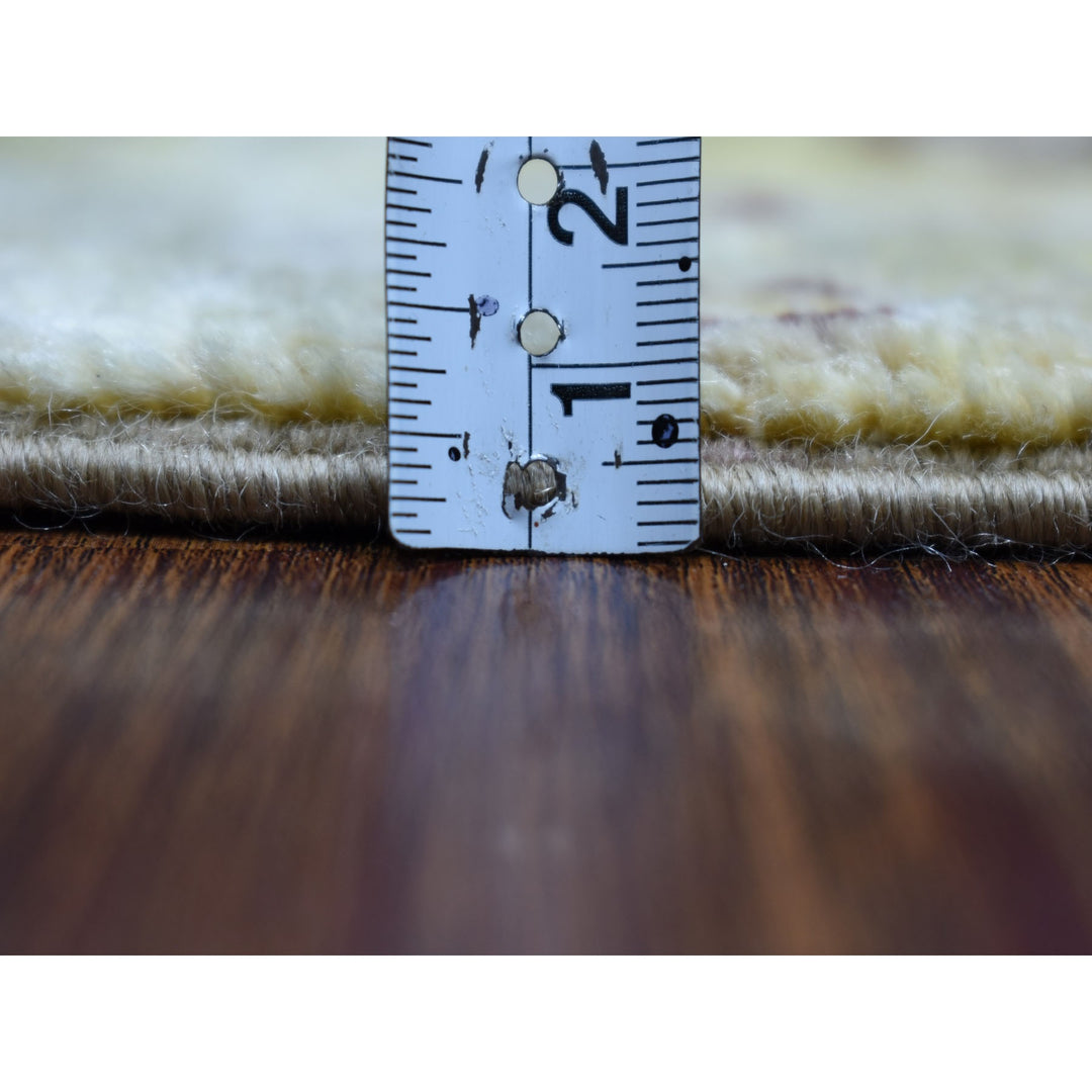 2'8" x 3'9" New Hand Knotted Yellow Wool Rectangle Oriental Rug - MOA10251823