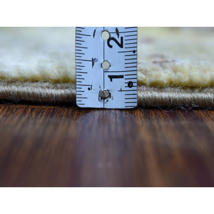 2'8" x 3'9" New Hand Knotted Yellow Wool Rectangle Oriental Rug - MOA10251823